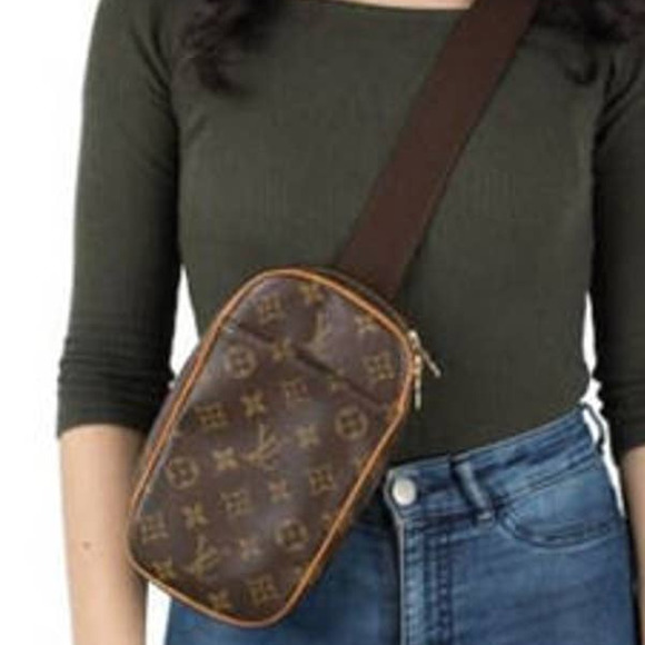 Louis Vuitton Brown Monogram Canvas Leather Pochette Gange Waist